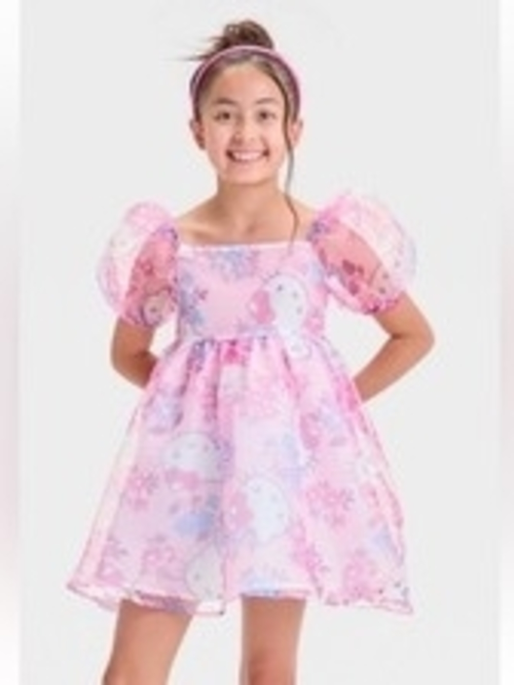Hello Kitty Pink Floral Overlay Dress